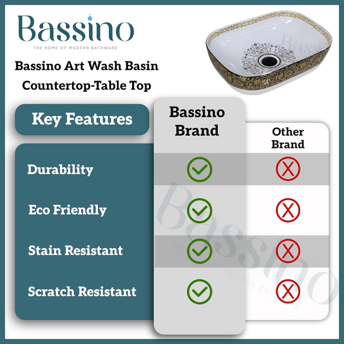 Premium Designer Table top/Counter top Wash Basin/Vessel sink (18x13x5.5 In) BTT-1022