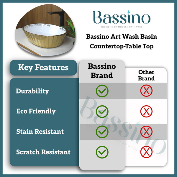 Premium Designer Table top/Counter top Wash Basin/Vessel sink (20x15x5 In) BTT-0175
