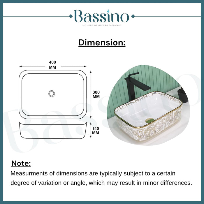 Designer Table Top Basin (16x12x6 Inch) BTT-11229-IN