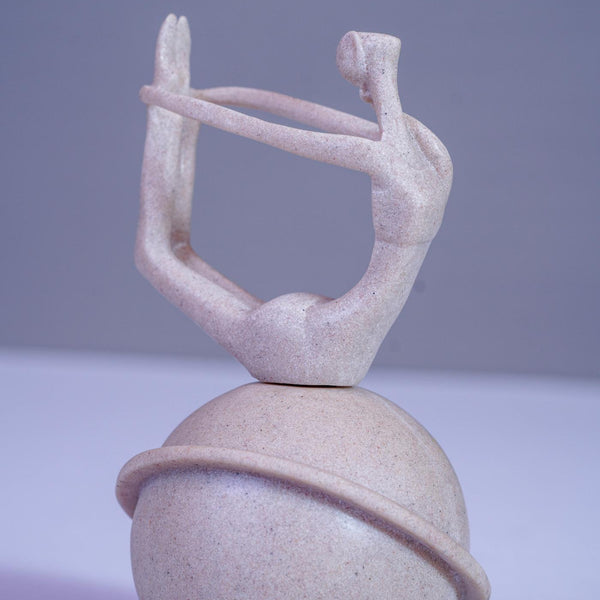 Modern Abstract Yoga Pose Sculpture on Sphere 9 Inch (BSP-8036)