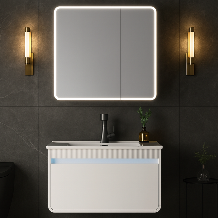 Premium Bathroom Vanity Cabinet Set with Motion Sensor Light Mirror Cabinet