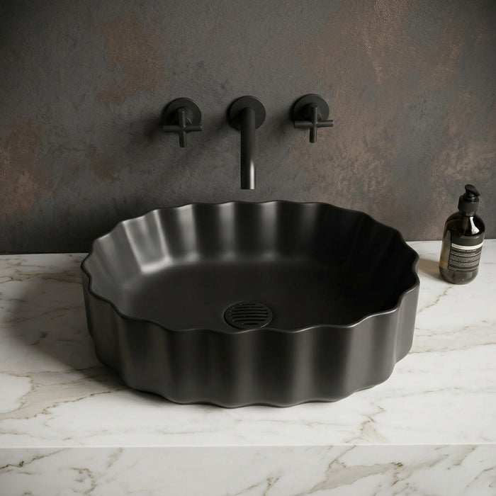 Premium Designer Table top Wash Basin (20x15x5.5 In) Black Matt