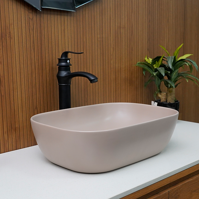 Designer Table Top Basin (18 x 13 x 6 In),BTT-11253, Beige