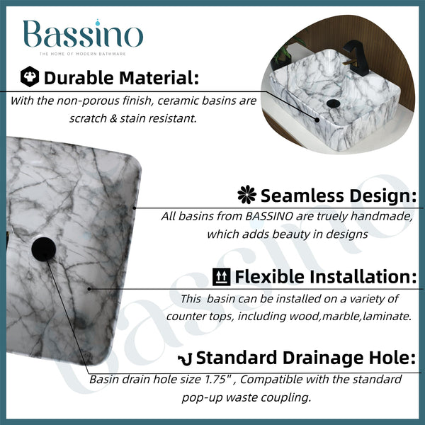 Premium Designer Table top/Counter top Wash Basin/Vessel sink (19x15x5.5 In) BTT-1150