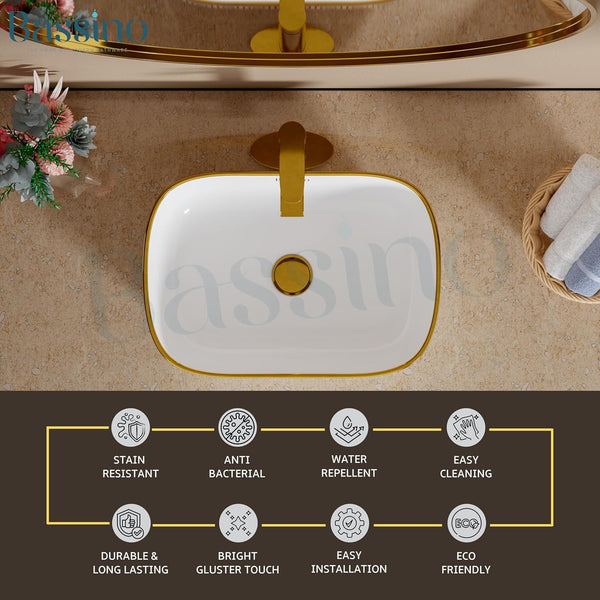 Premium Designer Table Top Wash Basin (18x13x5.5 In) BTT-0194-IN