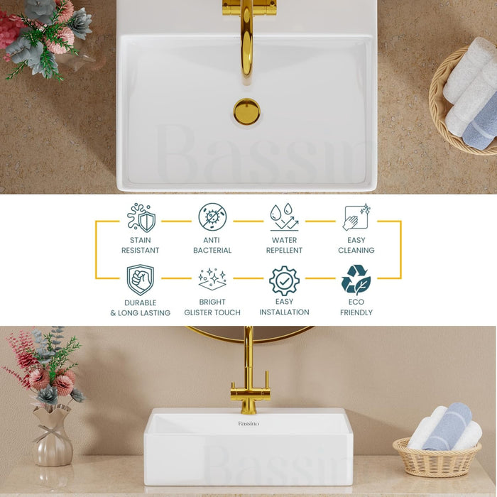 Designer Table Top Basin/ Wall-Mounted (20x17x5 In) BTT-W58