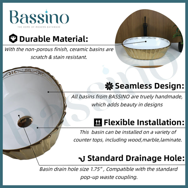 Premium Designer Table top/Counter top Wash Basin/Vessel sink (20x15x5 In) BTT-0175