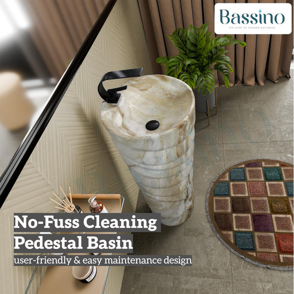Ceramic Pedestal Wash Basin,BPB-646,size-15x15x34 Inch
