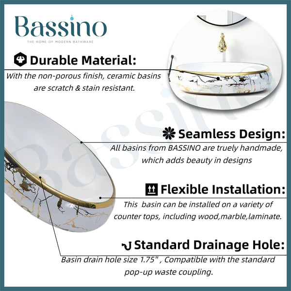 Premium Designer Table top/Counter top Wash Basin/Vessel sink (24x16x6 In) BTT-1220