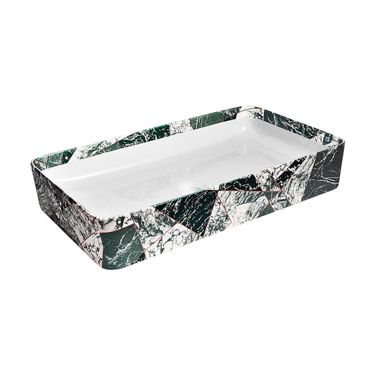 BASSINO Ceramic Wash Basin Countertop Tabletop Bathroom Sink Wash Basin(610x 350 x 110mm)