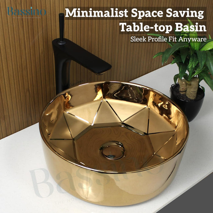 Premium Designer Table top/Counter top Wash Basin/Vessel sink (16x16x6 In) BTT-1060