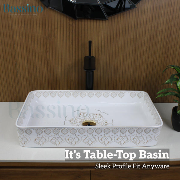 Premium Designer Table top/Counter top Wash Basin/Vessel sink (24x14x4.5 In)BTT-755-IN