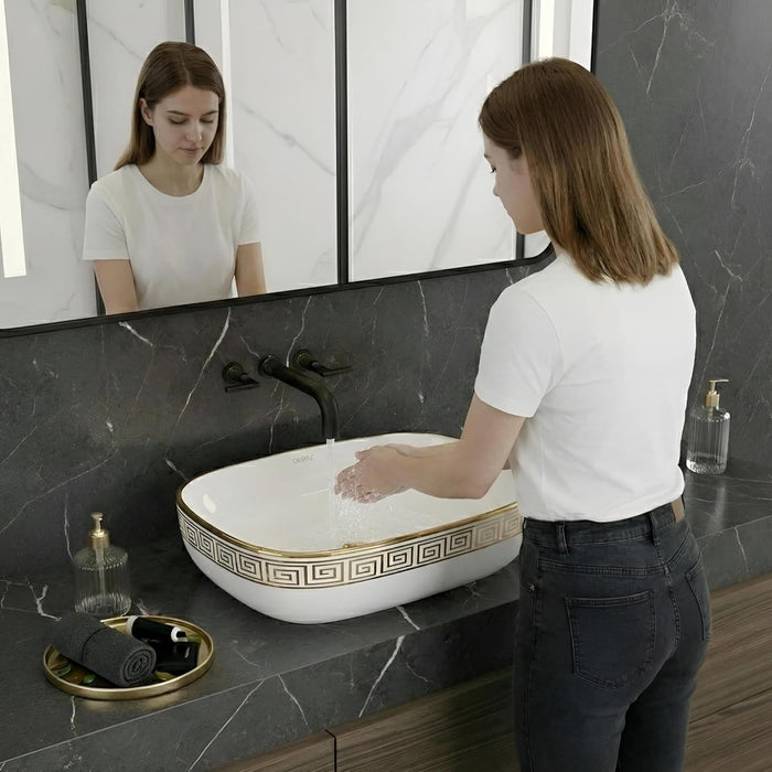 Premium Designer Table Top Wash Basin (18x13x5.5 In) BTT-0194-IN