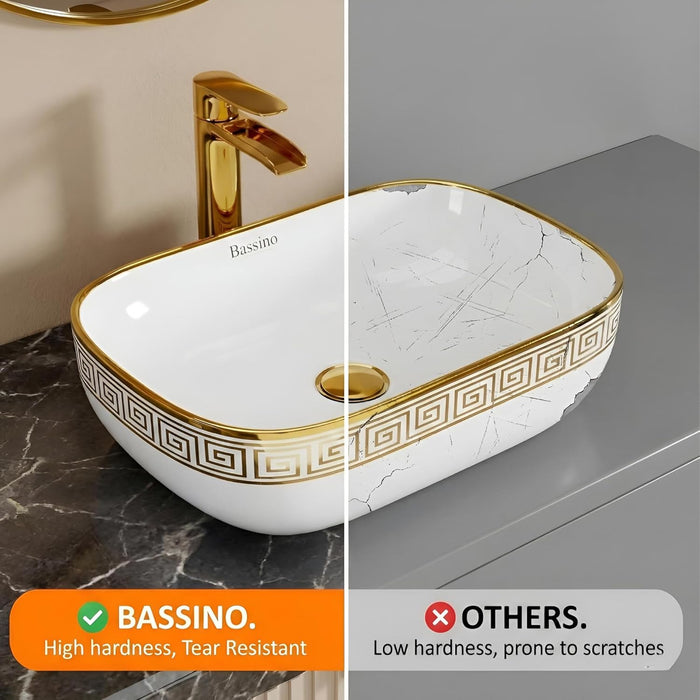 Premium Designer Table Top Wash Basin (18x13x5.5 In) BTT-0194-IN