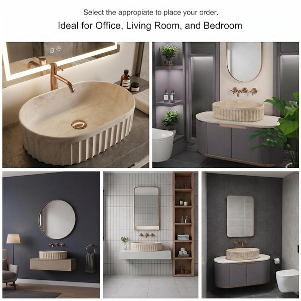 Premium Designer Table top/Counter top Wash Basin/Vessel sink (22x14x6 In) Marble9