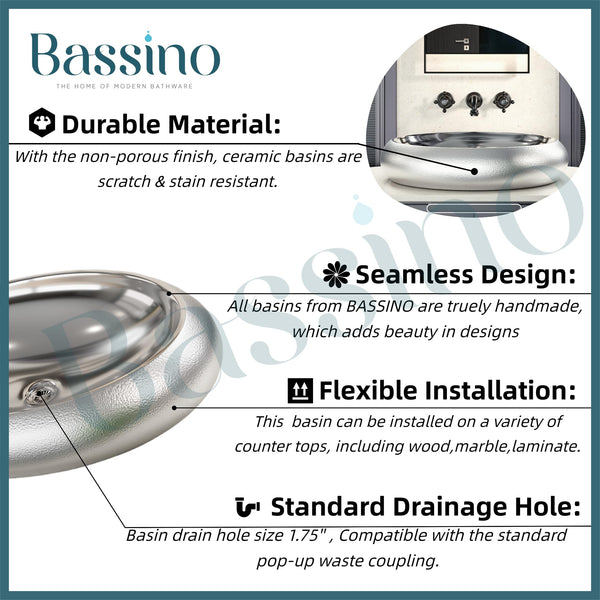 Premium Designer Table top/Counter top Wash Basin/Vessel sink (24x16x6 In) BTT-11273-IN