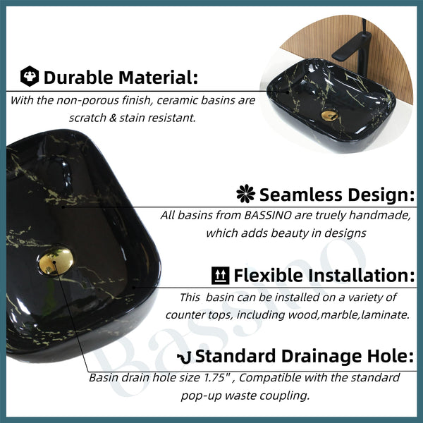Premium Designer Table top Wash Basin (18x13x5.5 In) BTT-797-IN