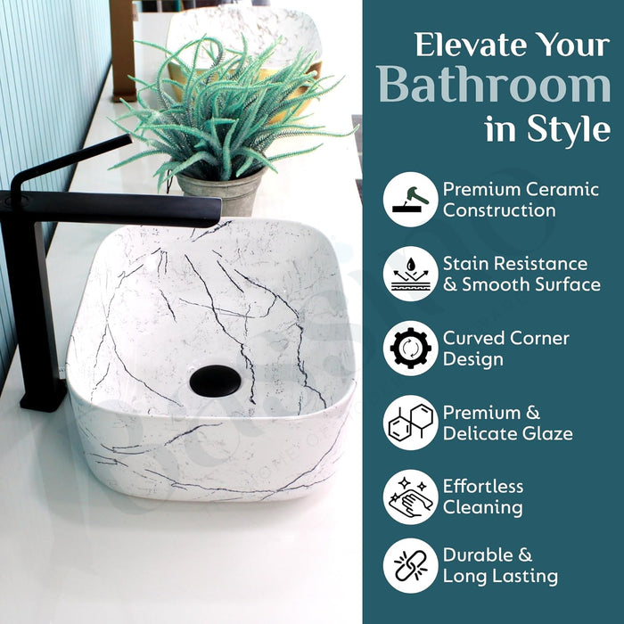 Designer Table Top Basin (16x12x6 Inch) BTT-661-IN