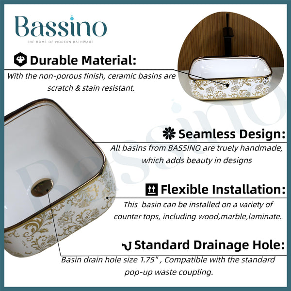 Premium Designer Table top/Counter top Wash Basin/Vessel sink (16x12x6 In) BTT-618-IN