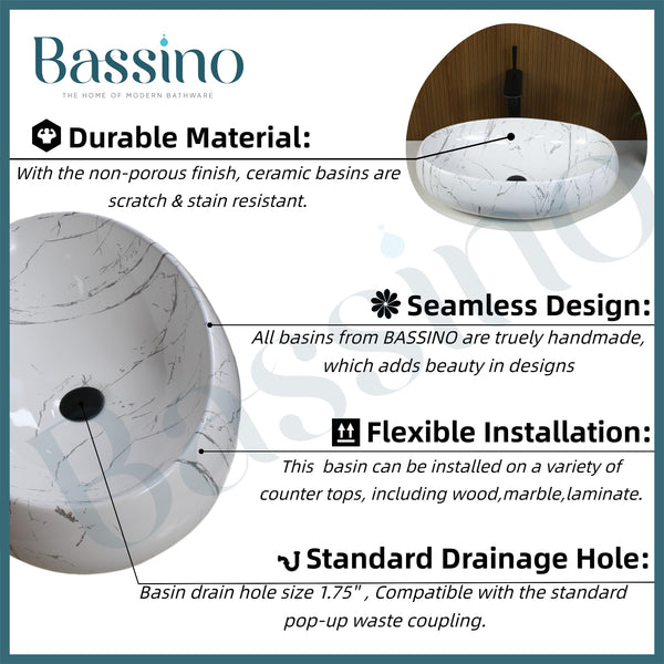 Premium Designer Table Top Wash Basin (24x16x6 In) BTT-1513