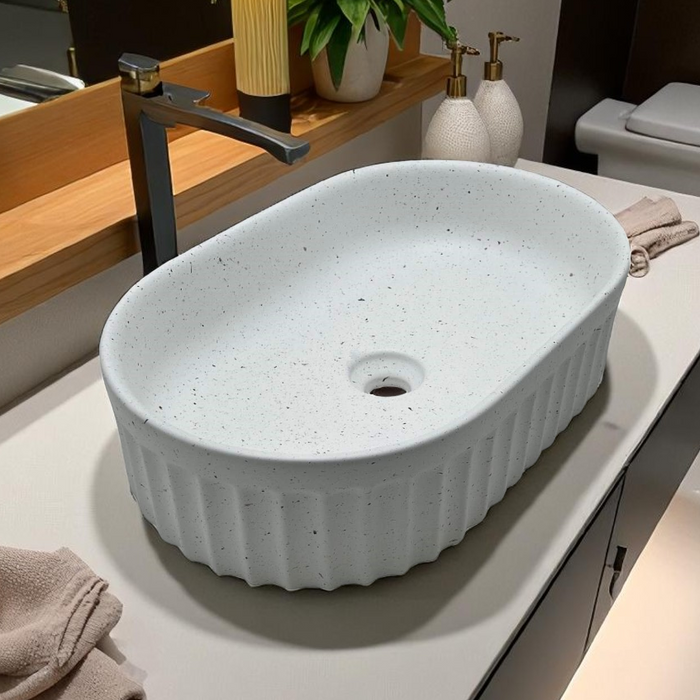 Premium Designer Table top/Counter top Wash Basin/Vessel sink (22x14x6 In) White