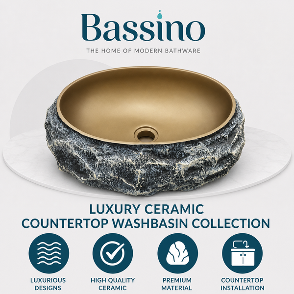 Modern Home Accent Countertop Wash Basin – Matt Artificial Stone Basin | 500×390×150 mm Brown