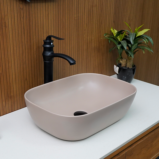 Designer Table Top Basin (18 x 13 x 6 In),BTT-11253, Beige