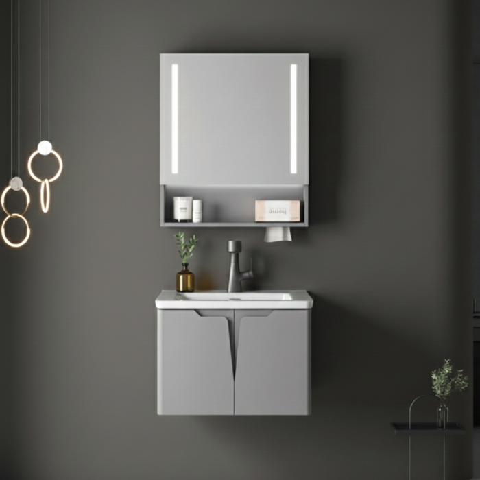 Premium Vanity Cabinet with Motion Sensor Mirror Light (Grey)
