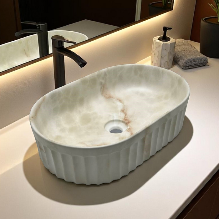 Premium Designer Table top/Counter top Wash Basin/Vessel sink (22x14x6 In) Marble7