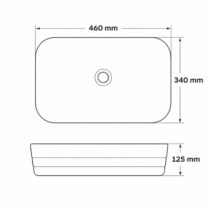 BASSINO Luxury Gradient Blue Tabletop Ceramic Wash Basin (18 x 13 x 5 Inches)