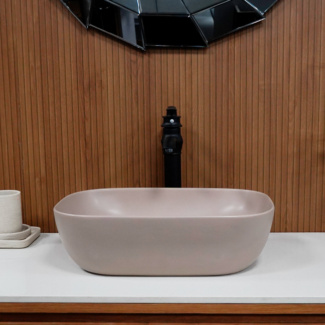 Designer Table Top Basin (18 x 13 x 6 In),BTT-11253, Beige