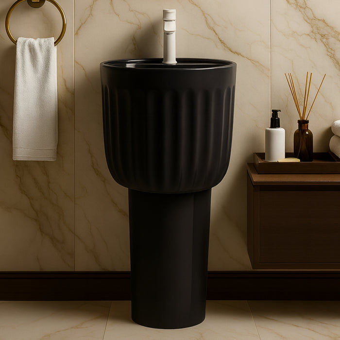 Ceramic Pedestal Wash Basin,US-2009 A(size-15x15x33 Inch)