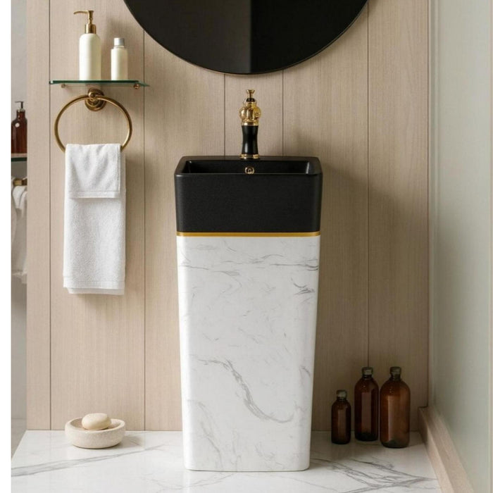 Ceramic Pedestal Wash Basin, NZ-1016(16x16x33Inch)