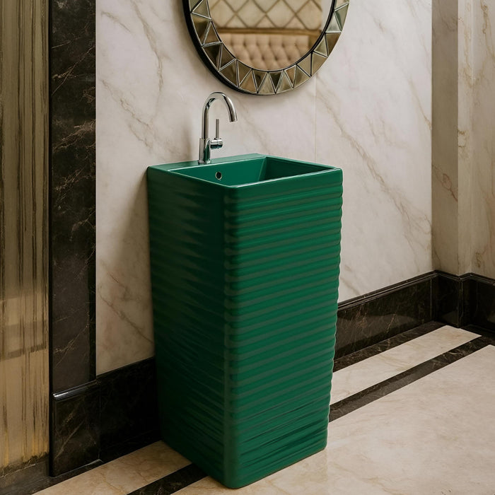 Ceramic Pedestal Wash Basin,BPB-539,size-16x16x34 Inch