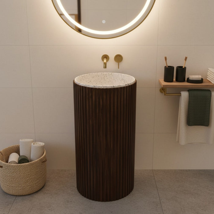 Artificial Stone Pedestal Wash Basin,BPB-618,size-16x16x35 Inch