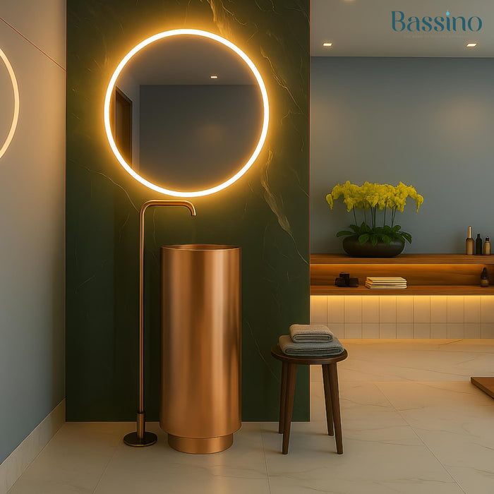 Metal Pedestal Wash Basin,size-16x16x33 Inch