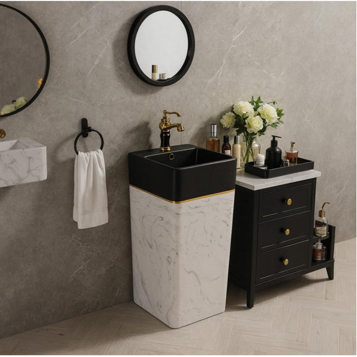 Ceramic Pedestal Wash Basin, NZ-1016(16x16x33Inch)