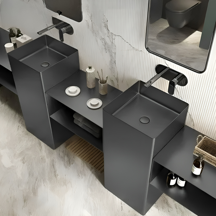 Metal Pedestal Wash Basin,size-15x15x33 Inch