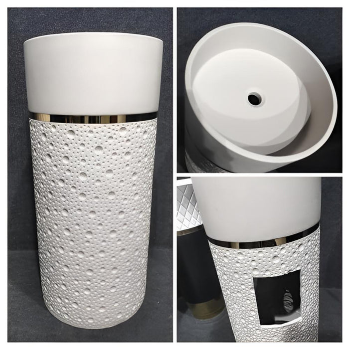 Artificial Stone Pedestal Wash Basin,BPB-620(size-16x16x35 Inch)