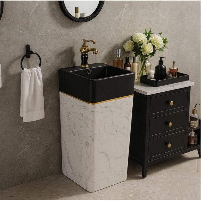 Ceramic Pedestal Wash Basin, NZ-1016(16x16x33Inch)