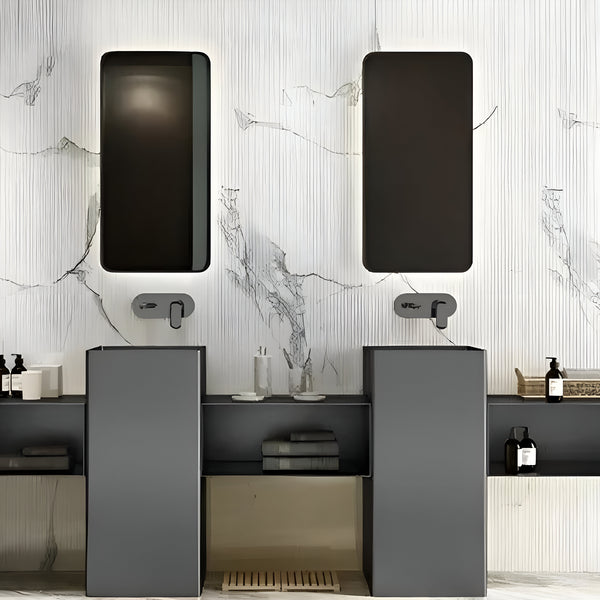 Metal Pedestal Wash Basin,size-15x15x33 Inch Black