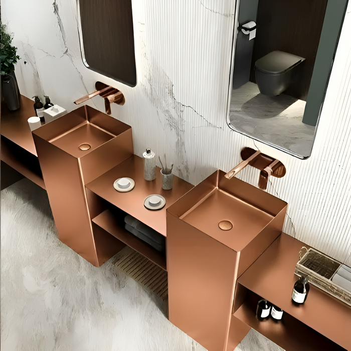 Metal Pedestal Wash Basin,size-15x15x33 Inch