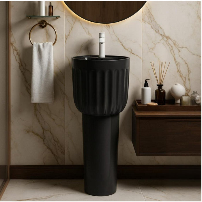 Ceramic Pedestal Wash Basin,US-2009 A(size-15x15x33 Inch)