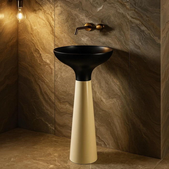 Ceramic Pedestal Wash Basin,size-17x17x34 Inch