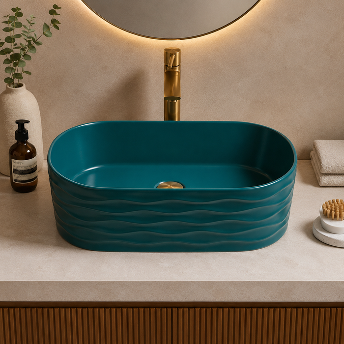Aqua Green Ceramic Table Top Wash Basin