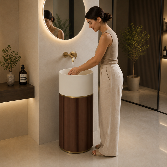 Artificial Stone Pedestal Wash Basin