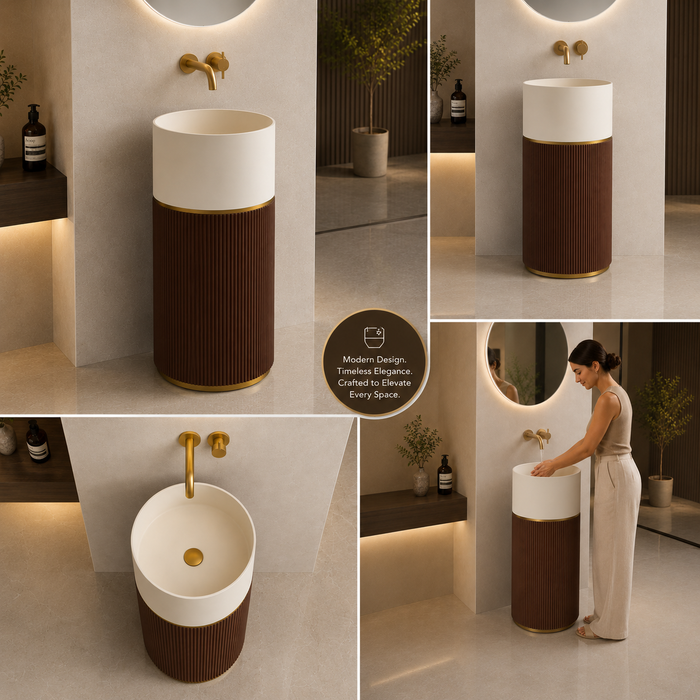 Artificial Stone Pedestal Wash Basin