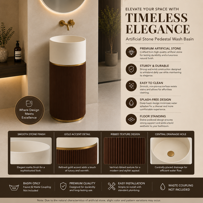 Artificial Stone Pedestal Wash Basin