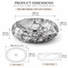 Artificial stone table top wash basin with white and grey marble finish, rugged rock texture and oval design, 500 × 400 × 150 mm.