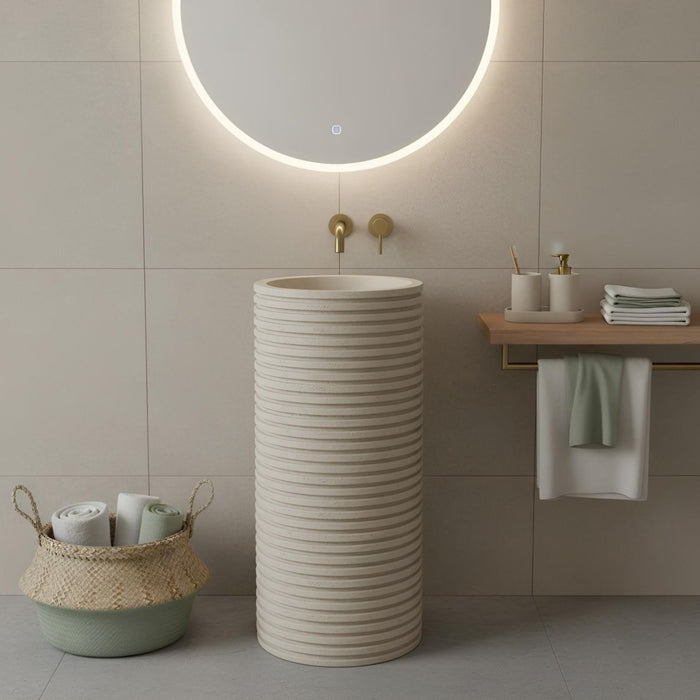 Artificial Stone Pedestal Wash Basin,BPB-610(size-17x17x34 Inch)